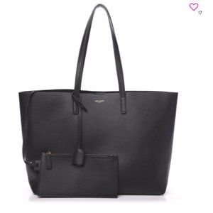 Saint Laurent East/West Large Shopping Tote - Black